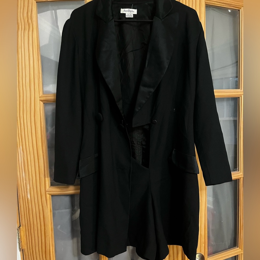Ann Taylor Retro Black Suit Jacket Mini Dress Size 8